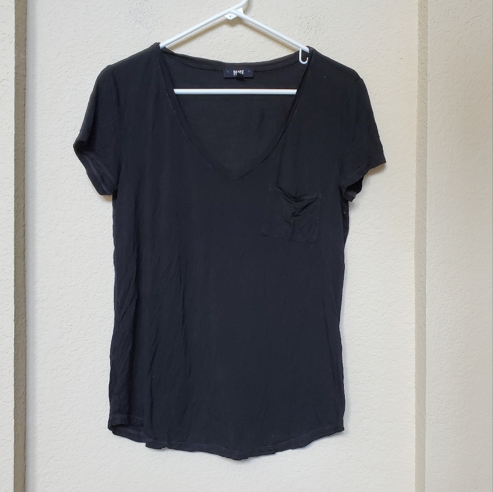 PAIGE Black Short Sleeve V-Neck Tee.   Size Small
